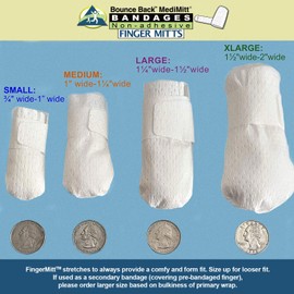 MediMitt FingerMitt | Non Adhesive Fingertip and Full Coverage Bandages with Fastening Strap (Small with Pad)