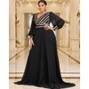Giffniseti Women's V Neck Sequin Maxi Dress Long Plus Size