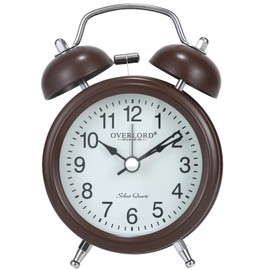 Professional Grade Metal Win Bell Alarm Clock –Silent Operation, Military Time Accuracy, Built-in Night Light Retro Bell Sound