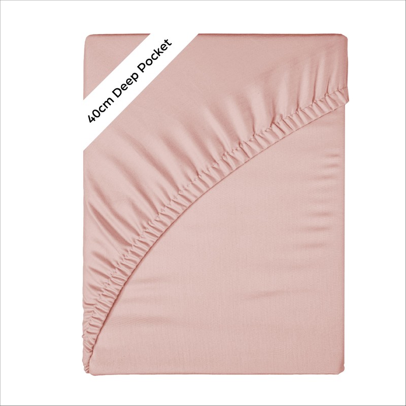 Funky Gadgets King Size Fitted Sheets Blush Pink Extra Deep