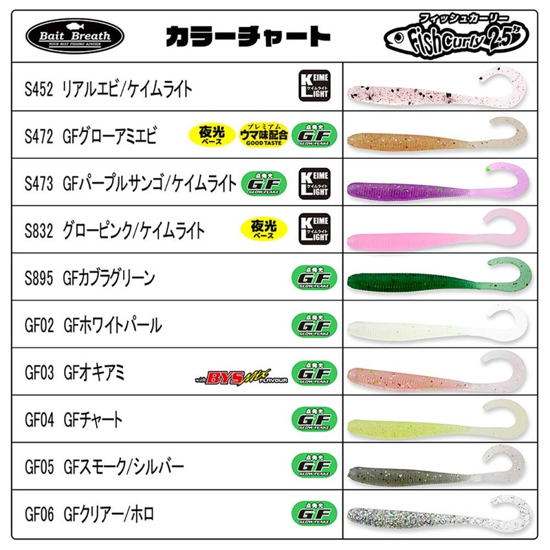 Bait Breath Sea Bream Lava Trailer Fish Curly 2.5" #GF03