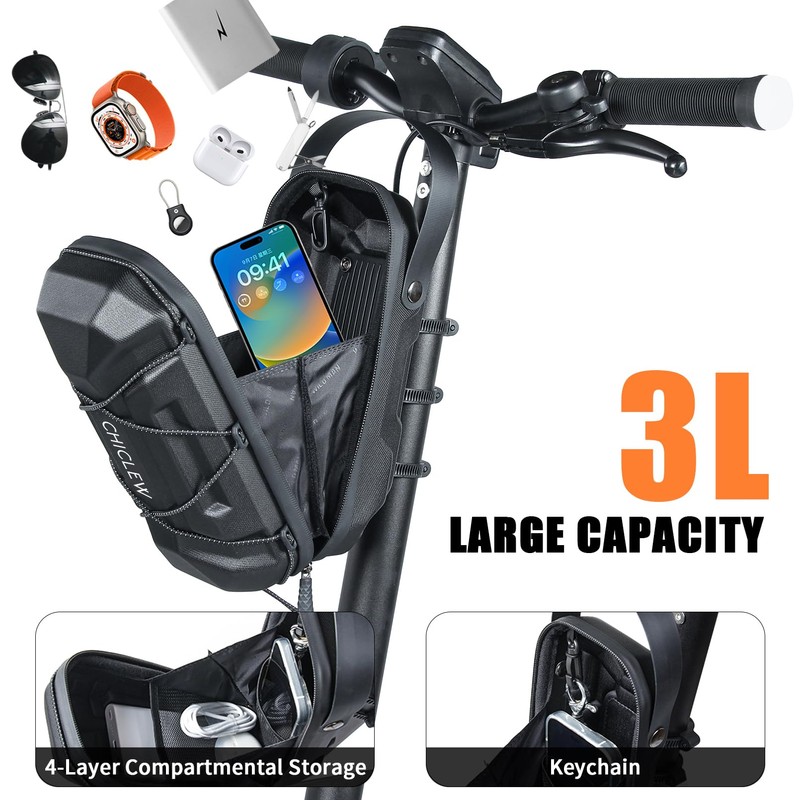 CHICLEW 3L Electric Scooter Bag, Waterproof Scooter Storage Bag with