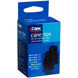 Carex Health Brands Fga72000 1" Black Cane Tips 2 Count