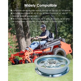 Lawn Mower Idler Pulley 033-2000-00 Fits for Bad Boy MZ Series 48" 54" Decks ZT Elite 48" 54" 60" Decks, Idler Pulley Replace 033-8000-00 033-7201-00 033-7201-25, 2 Pack