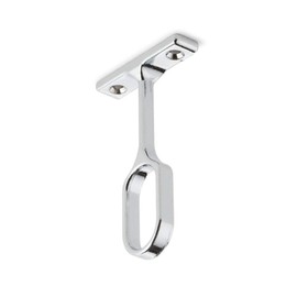 OVAL WARDROBE RAIL CENTRE SUPPORT BRACKET CHROME