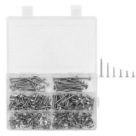 220 Pcs NUZAMAS M4.2 Flat Head Self Drilling Drill Tail Screws 410 Stainless Steel Round Head Self-tapping Metal Sheet Screw Drill Screw Kit Set with Storage Box Home DIY Fance Roof Installation