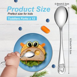 Erinnmy 24 Piece Kids Spoons Toddler Spoons,6.5 inch Stainless Steel Kids Silverware Toddler Utensils,Child and Toddler Safe Flatware Children Spoons,Baby Spoons for Self Feeding,Dishwasher Safe