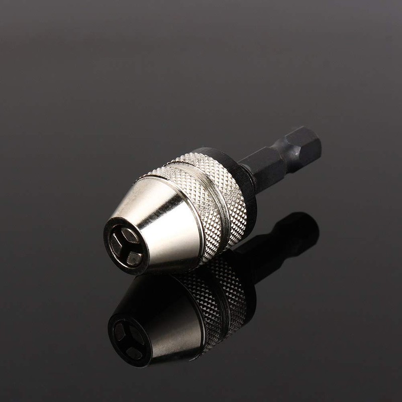 Hex Shank Keyless Drill Chuck, Mini Chuck Conversion Adapter Quick