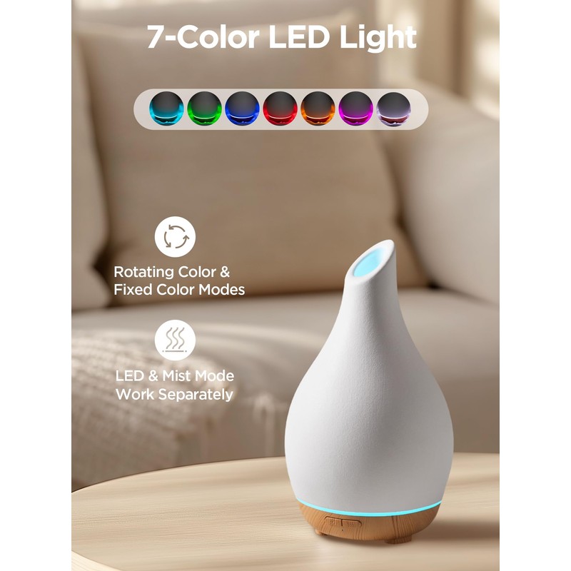 InnoGear Essential Oil Diffuser, 150ml Ceramic Diffuser Handcrafted Stone Aromatherapy