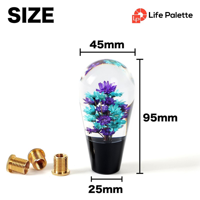 Life Palette Underwater Flower Crystal Shift Knob Long Japanese Extension
