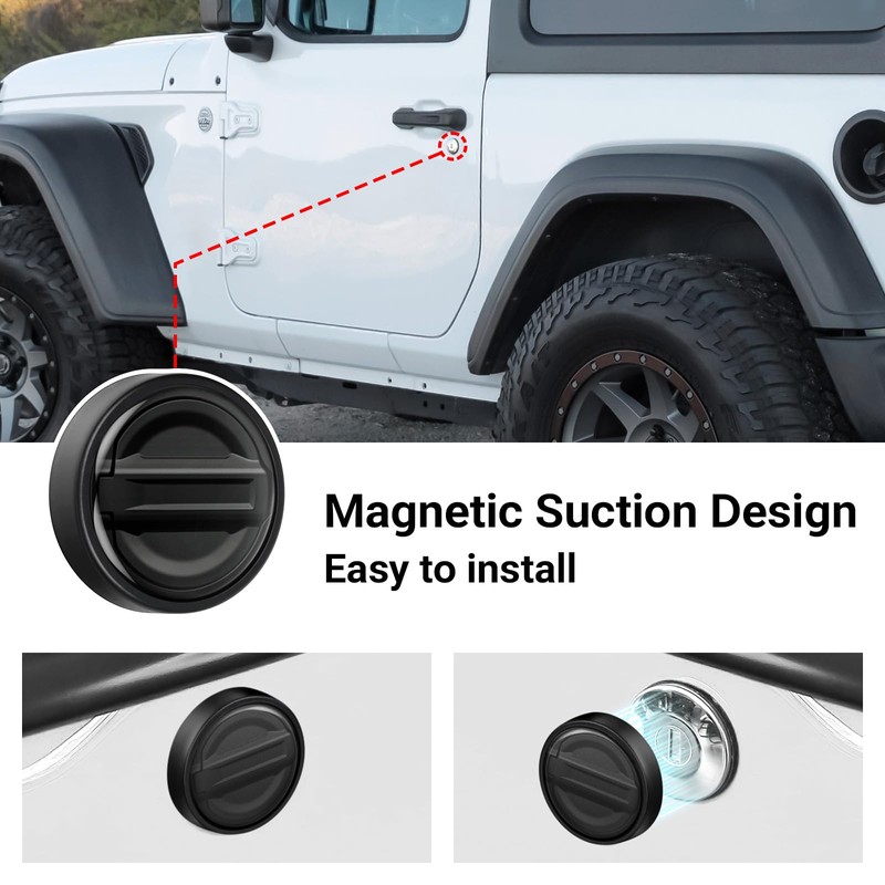 smnuxwm 2PCS Strong Magnet Keyhole Covers for Jeep Wrangler JL