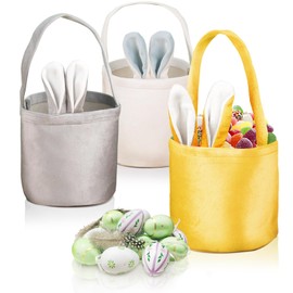 Pack of 3 Children's Easter Baskets with Handle, Easter Baskets Easter Bunnies, Easter Nest for Filling, Easter Nest Crafts Rabbit, Baskets Easter, Easter Gift Bags, Easter Decoration, Easter Baskets,