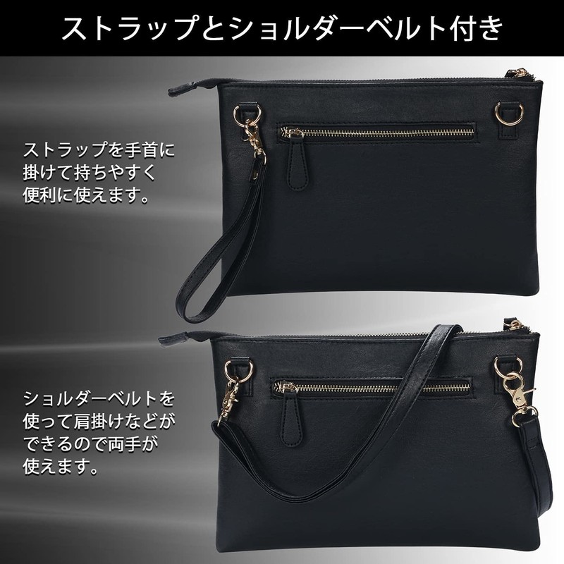 GRANVEL Clutch Bag, Men's, Large Capacity, Crocodile, Second Bag, Wedding,