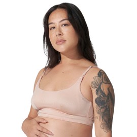 Bodily Everything Bra. Wireless Maternity & Nursing Bra for Breastfeeding & Pregnancy. Comfortable Wire-Free Nursing Bralette for 24/7 Wear. InStyle's Best Maternity Bra. Clay, Large