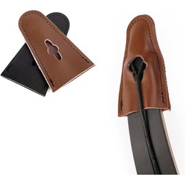 FUNTRESS Archery Recurve Bow Limb Protector Leather Guard Protector End Replacement Caps for Traditional Bow Longbow(1 Pair) (Brown)