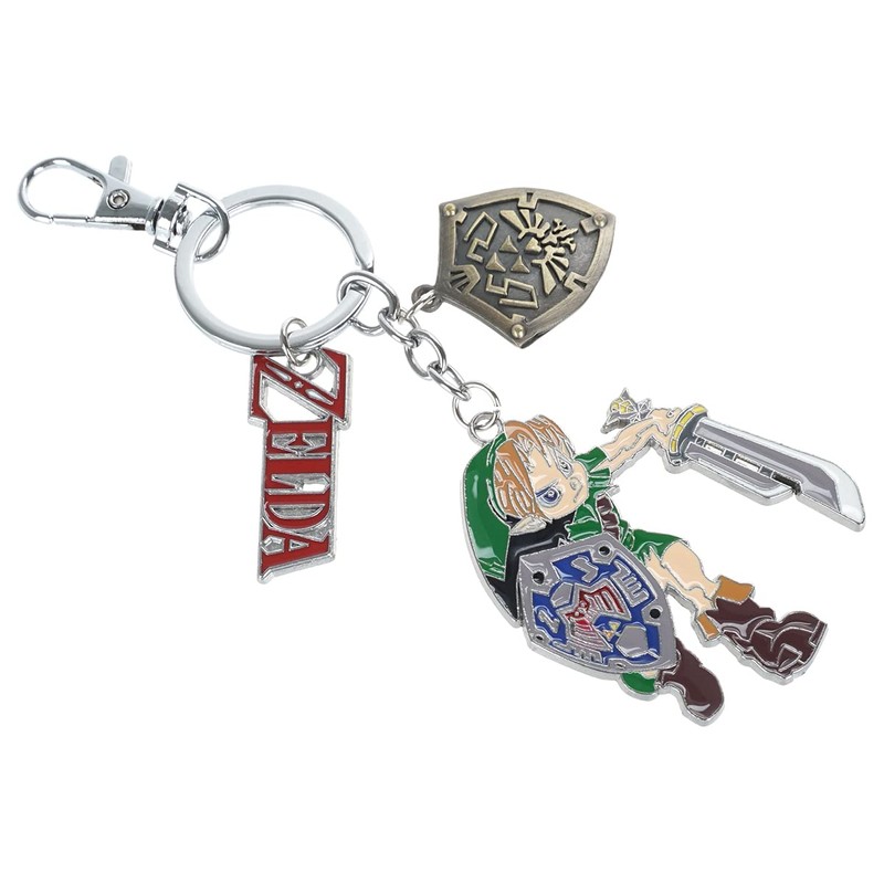 CosplayStudio Zelda Keyring with Link, Hyrule Shield & Zelda Lettering
