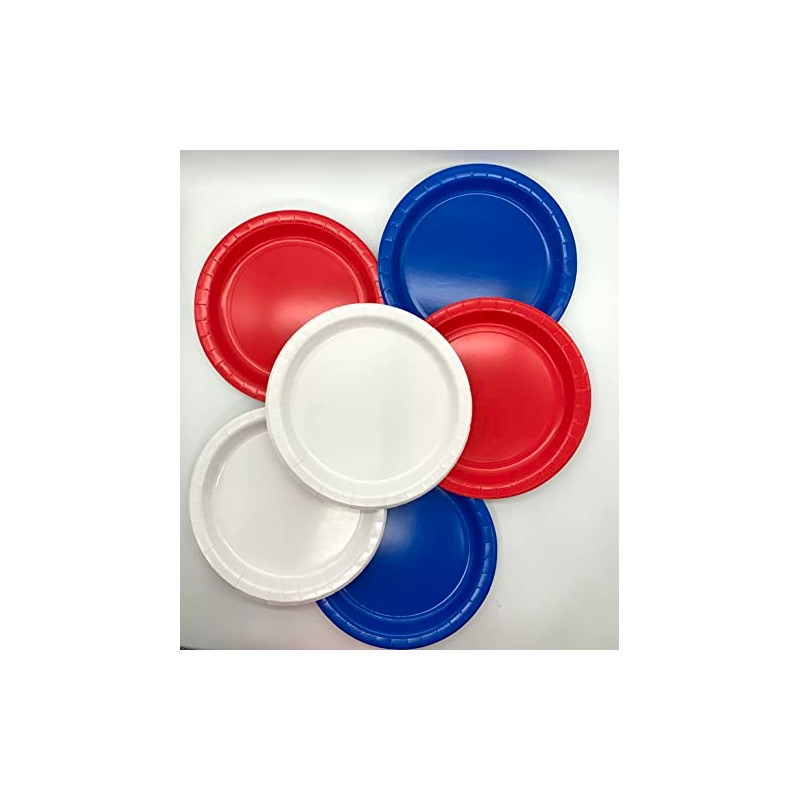 Beautiful Balloons Red White and Blue Royal Paper Plates x