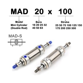 EHHXTXFWA MAD32x50/100/150/200/250/300/350/400 Stainless Steel Mini Cylinder Double Rod (Color : MAD32X75)