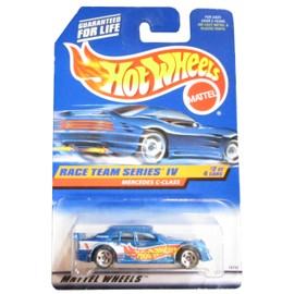 Hot Wheels Mattel 1998 1:64 Scale Race Team Series IV Blue Mercedes C-Class Die Cast Car 2/4