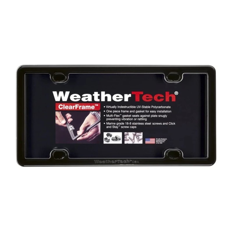 WeatherTech ClearFrame License Plate Frame, (No Cover) - Black