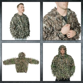 QuikCamo | Mossy Oak Greenleaf 3D Leafy Hooded 1/4 Zip Pullover Top for Hunting | L-XL