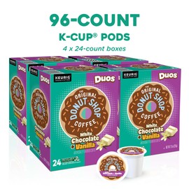 The Original Donut Shop Duos White Chocolate + Vanilla, Keurig Single Serve K-Cup pods, 96 Count