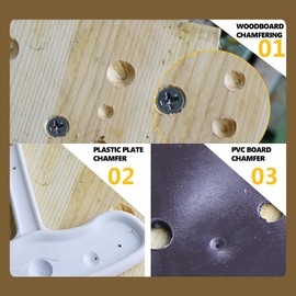 6 Pcs 1/4'' Hex Shank HSS 5 Flute Countersink Drill Bit Set 90 Degree Chamfer Countersink Set for Woodworking Drill 6mm-19mm