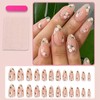 FNKFNK Flower Press on Nails Almond Shape Fake Nails with