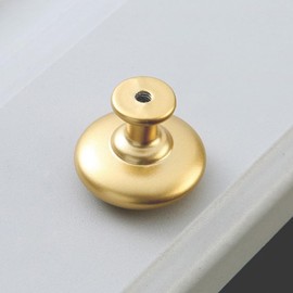 Meiyea 4 Pcs Cabinet Door Handles,Circular Mushroom Kitchen Cabinet Drawers with 4 Screws-Alluvial Gold