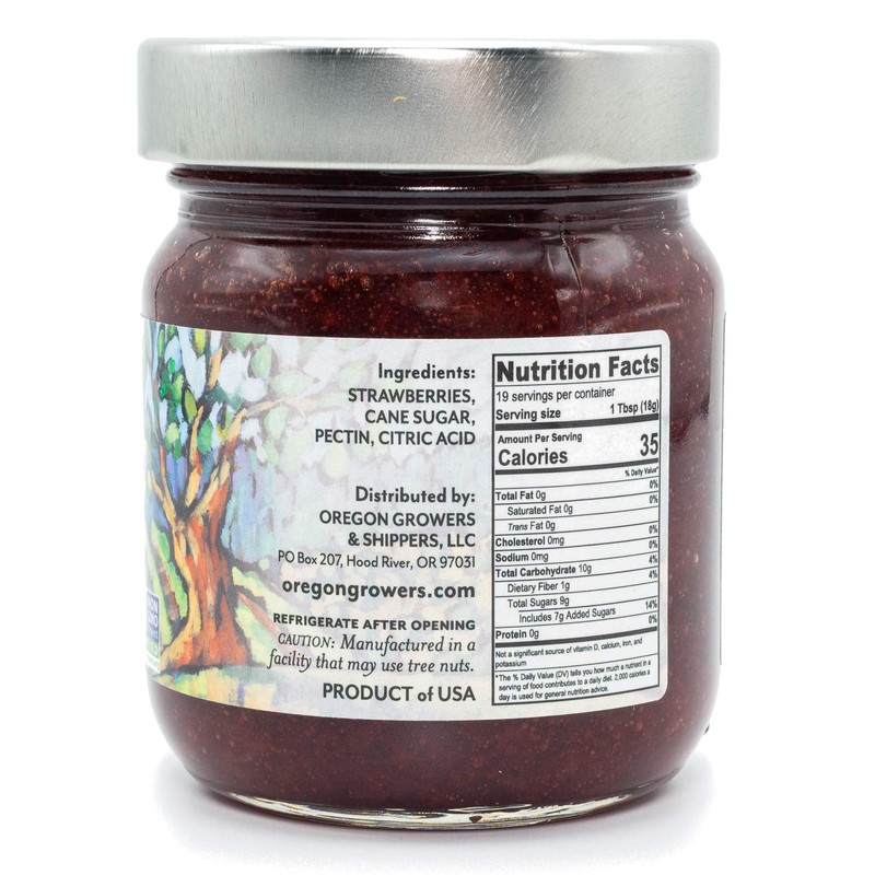 Oregon Growers Strawberry Fruit Spread - Organic Strawberry Jam, Organic