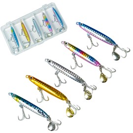 OHF Metal Jig Set Flounder, Jigging, Surf, Set of 5, 20g, 25g, 30g with Case (20)