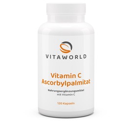 Vitaworld Vitamin C Ascorbyl Palmitate, 200 mg Pure Vitamin C - Bonded to Palmitic Acid, Stomach Friendly Alternative, Slow Release, Vegan, 120 Capsules