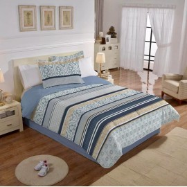 Primavera Edredon Matrimonial 2 Vistas Grueso , Marca Primavera Color Gris Diseño De La Tela Grecas