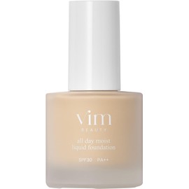 vim beauty all day moist liquid foundation SPF 30 PA++ Dullness Resistant x 24 Hour Keep, 79% of Beauty Essence Blend, Bare Skin Illusion Funde, High Coverage, 1.1 fl oz (30 ml) 28 bronze