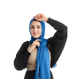 Xirhoot Hijab para mujer, hiyab de gasa de alta calidad, para mujeres musulmanas, Azul French, Estándar