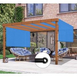 INFRANGE 15' x 5' Universal Pergola Shade Cover Replacement Canopy with Grommets Weighted Rods Permeable for Outdoor Patio Porch Backyard Gazebo Blue