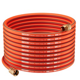 50FT Flexible Garden Hose 5/8 in Lightweight Water Hose with Nickel-plated Fittings, Kink-Free, Leak-Proof, All-Weather Rubber Outdoor Hose Male to Female，50 FT 5/8", Flexible Water Hose Male-Female