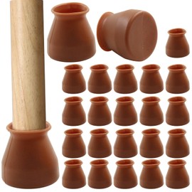 Dijedev Brown Silicone Chair Leg Floor Protectors Fit 0.75" to 1.18" Furniture Table Feet Cover, Small Chair Leg Protectors for Hardwood Floors, Anti-Slip Bottom Chair Leg Caps