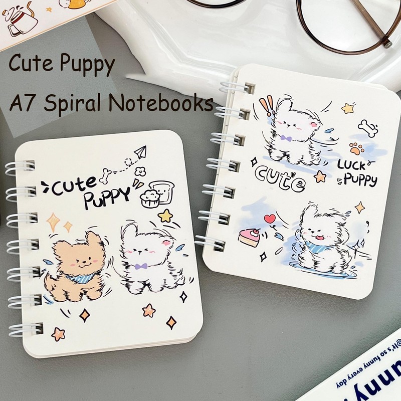 4 Pack A7 Spiral Notebooks, 160 Pages Lined Design Journals
