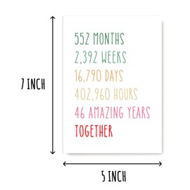 EruditeGifts 46th Anniversary Card - Funny 46 Years Wedding Anniversary Card - Funny Wedding Anniversary Card - 46th Anniversary Card For Him Her., 5 x 7 inches