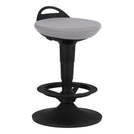 Learniture Adjustable-Height Padded Lab Stool - Light Grey