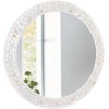 Mosaic Mirrors for Wall 24 Inch, Natural Mother of Pearl