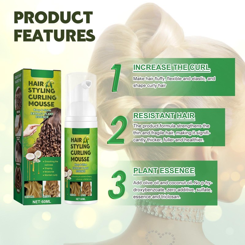 Curl Defining Cream, Curly Hair Conditioner, Curl Boost Defining Cream,
