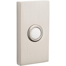 Baldwin 4863 3" x 1-1/2" Illuminated Rectangular Door Bell from the Estate Collection - Lifetime Satin Nickel
