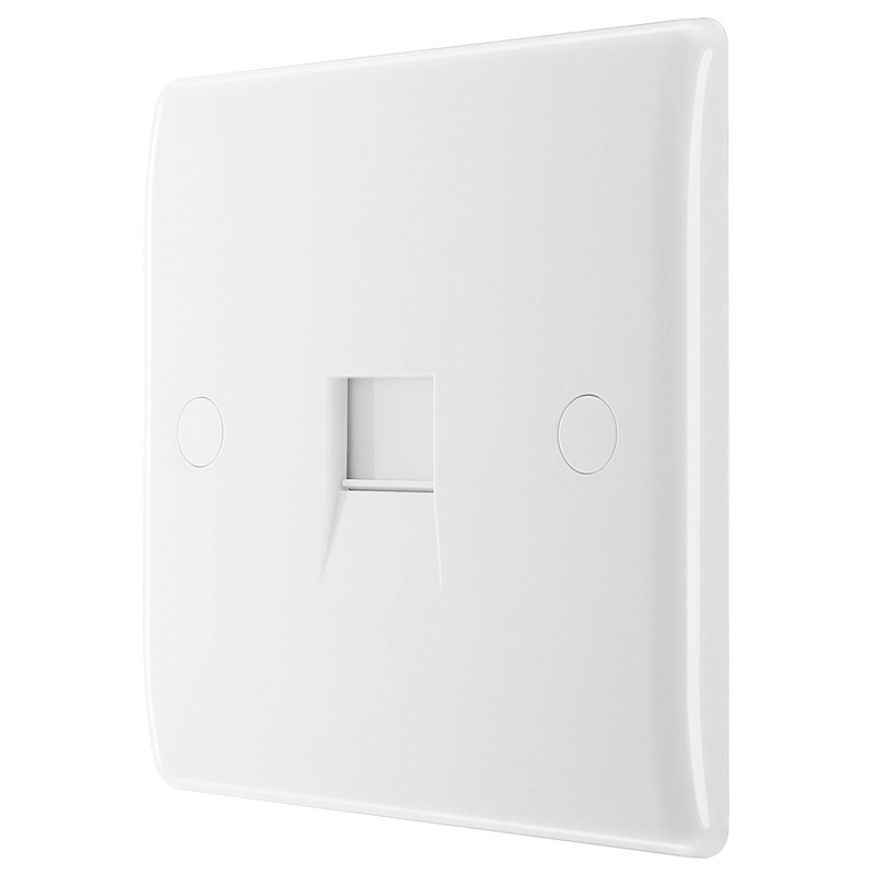 BG Electrical 8BTS/1-01 Single Secondary Telephone Slave Socket, Round Edge,