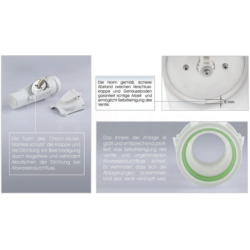 Backflow Valve DN 50 mm White Grey Backflow Valve KG