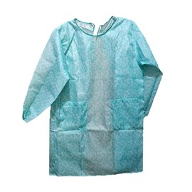 EXCEART Kitchen Sleeves Aprons Women Waterproof Apron Oil Proof Kitchen Long Sleeve Cooking Apron Overclothes Gown with Pockets (Blue) Cooking Smock