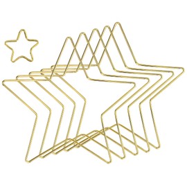 Pack of 5 Metal Rings Star, Metal Stars, Decorative Stars, Metal Stars for Hanging, for Holiday Decoration, Wedding Decoration, DIY Dream Catcher and Various with 1 Piece 5 cm Metal Ring Star