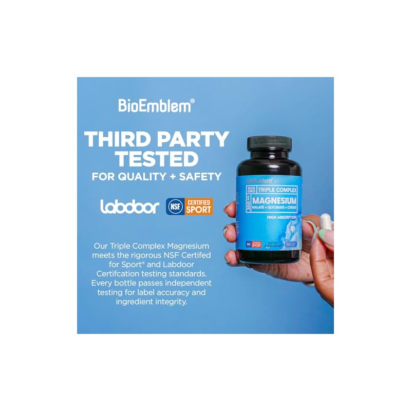 BioEmblem Triple Complex Magnesium 300mg 90 caps - Magnesio Glicinato