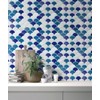 Tenedos Marbella Azul and Bianco Scallop Fishscale Textured Porcelain and